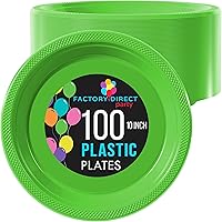 Vista 35 de Exquisitos platos de plástico morado Party Solids para fiesta, platos desechables morados de 7 pulgadas, suministros resistentes, 100 piezas