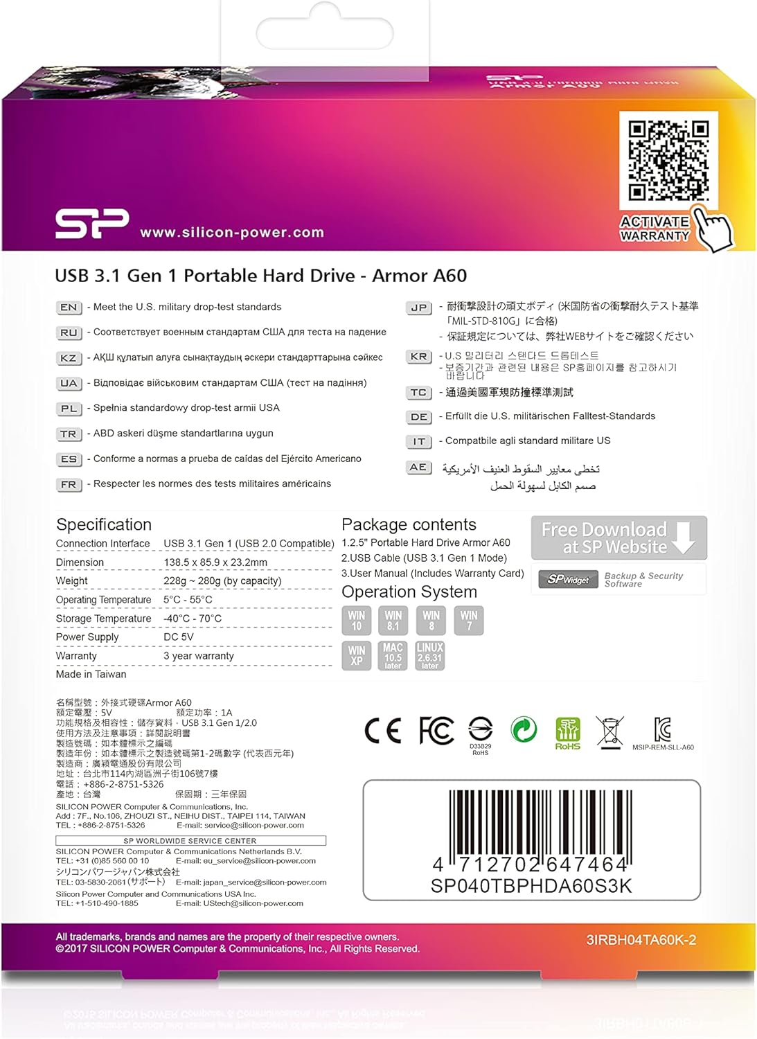 Exclusive Discount 60% Price Silicon Power 4TB Rugged Armor A60 Military-grade Shockproof/Water-Resistant USB 3.0 2.5 External Hard Drive for PC, Mac, Xbox One, Xbox 360, PS4, PS4 Pro and PS4 Slim, Black