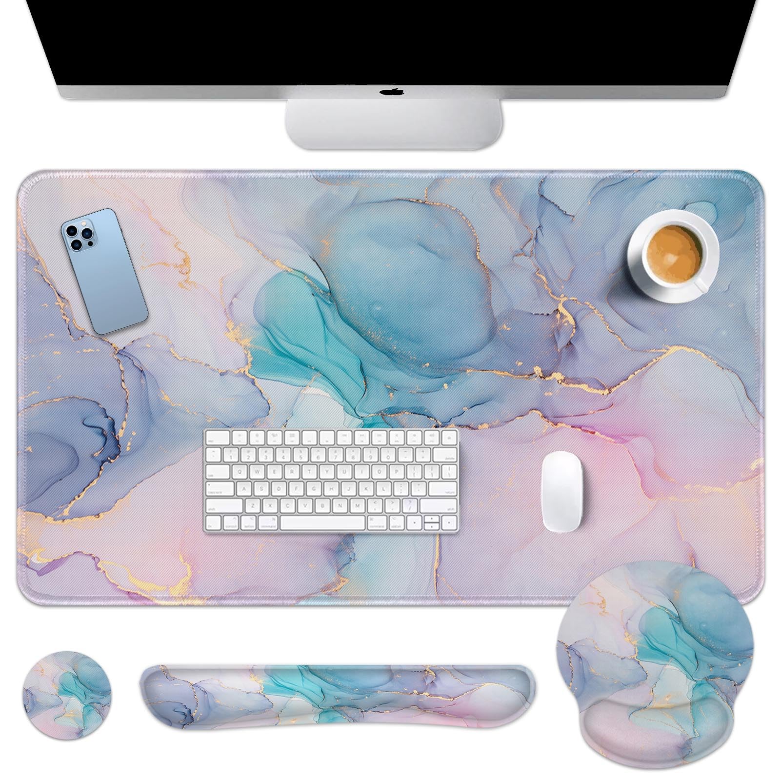 Cute Keyboard Mouse Pad Set - 4-in-1 Desk Mat -21