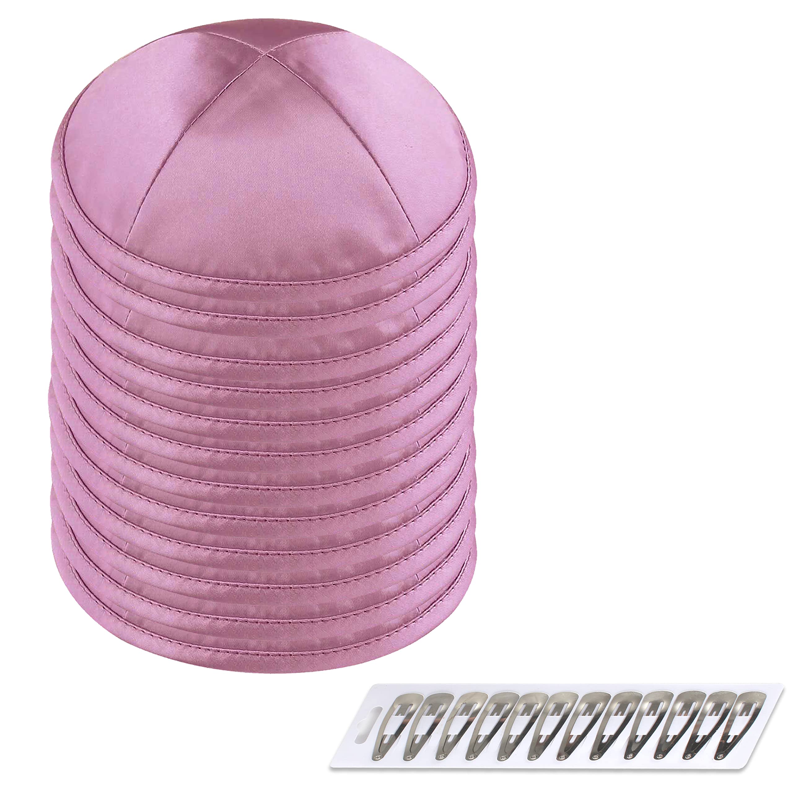 Zion Judaica Deluxe Satin Kippah Yarmulkes for Kids Teens &amp; Adults Skullcaps 6.25" Multi-Color Options 4 Panel Design