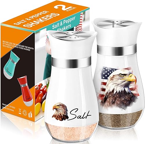 Miniatura 10 de Juego de saleros y pimenteros de aguacate, saleros y pimenteros de vidrio de 4 oz con tapa de acero inoxidable, decoración y accesorios de cocina