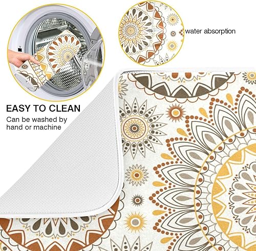 Vista 24 de Tapete de secado de platos de mariposas botánicas para encimera de cocina, almohadilla de secado de microfibra absorbente, grande, 18 x 24 pulgadas