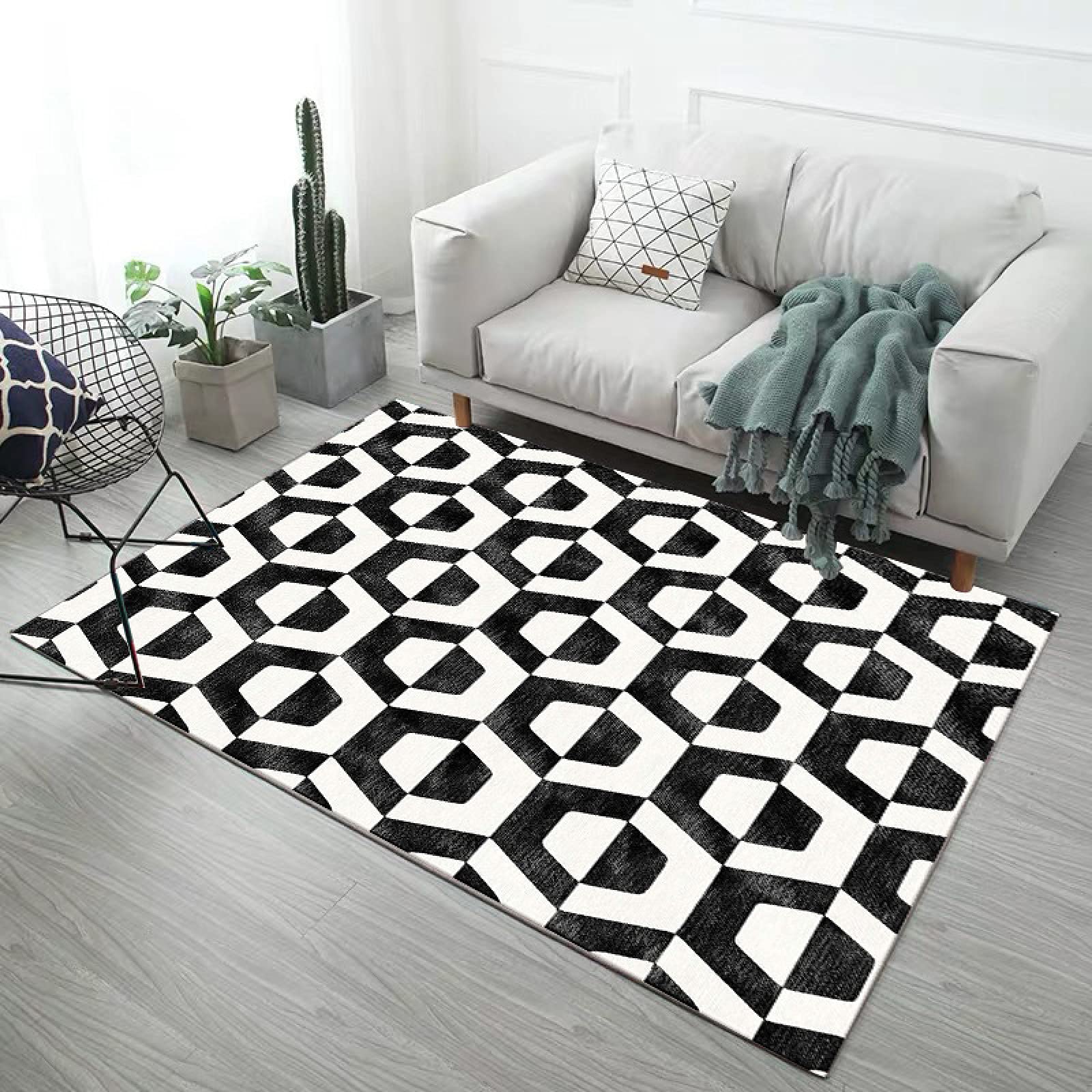 Tapis nordique salon 80x160 cm léger et lavable NW