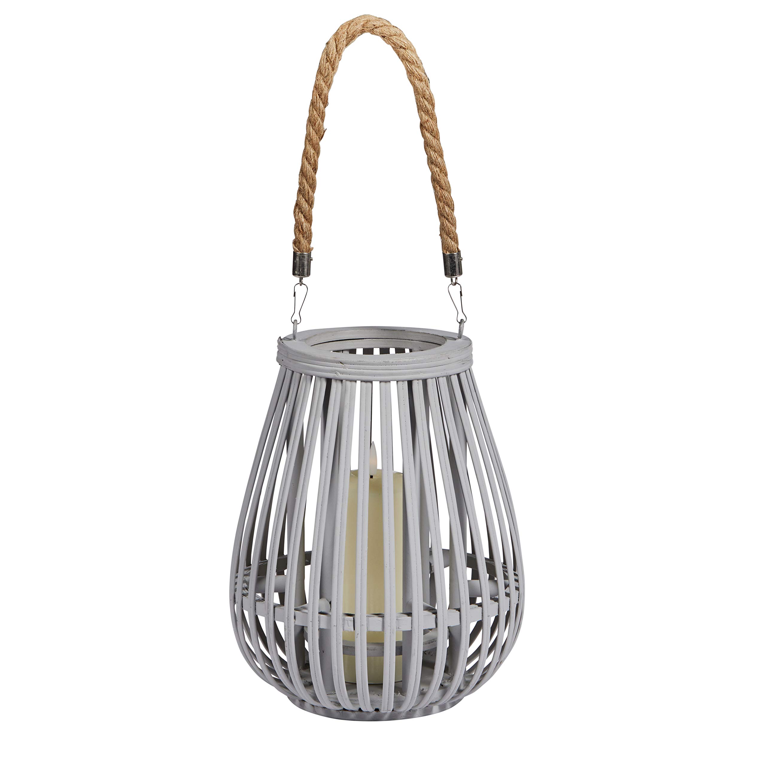 Grande Lanterne En Bambou 31cm Avec Bougie LED TruGlow® - Déco Extérieure Élégante Et Sereine