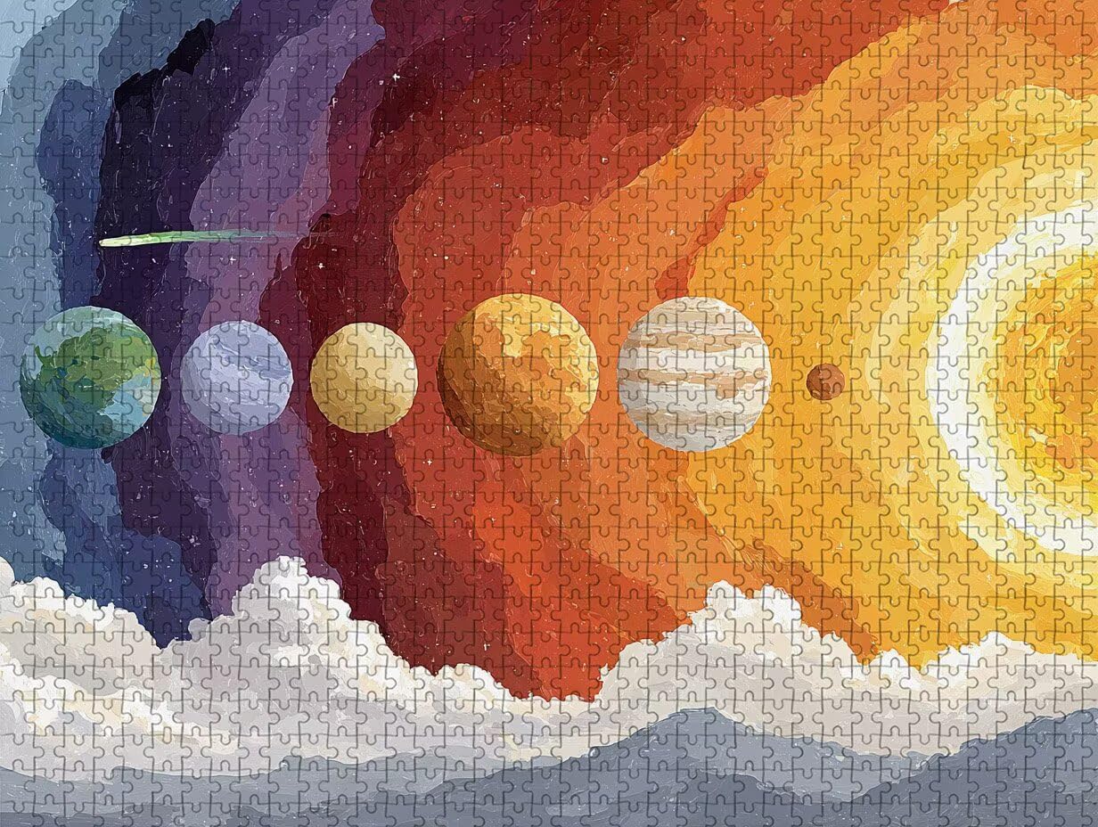 Puzzle 3000 elementów dla dorosłych, planeta, drewniane puzzle, 122 x 81 cm, części ściśle do siebie pasują, dla mężczyzn, kobiet, starszych seniorów, dekompresji, letnia dekoracja ścienna, prezenty