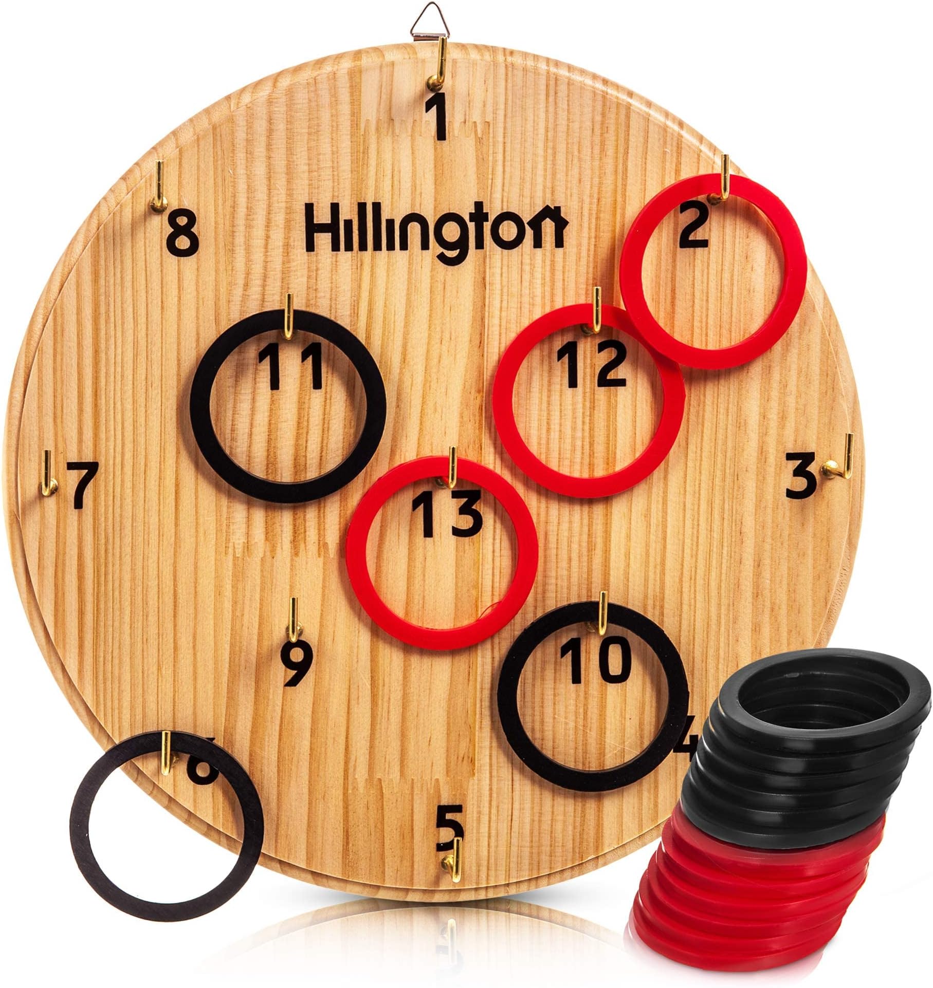 Fineway Hook Ring Toss Target Game – Throw Ring Board, Just Hang it on a Wall and Start Playing – Indoor Outdoor Activity – Perfect for Parties, Summer days, Rainy Days, Family Fun Game