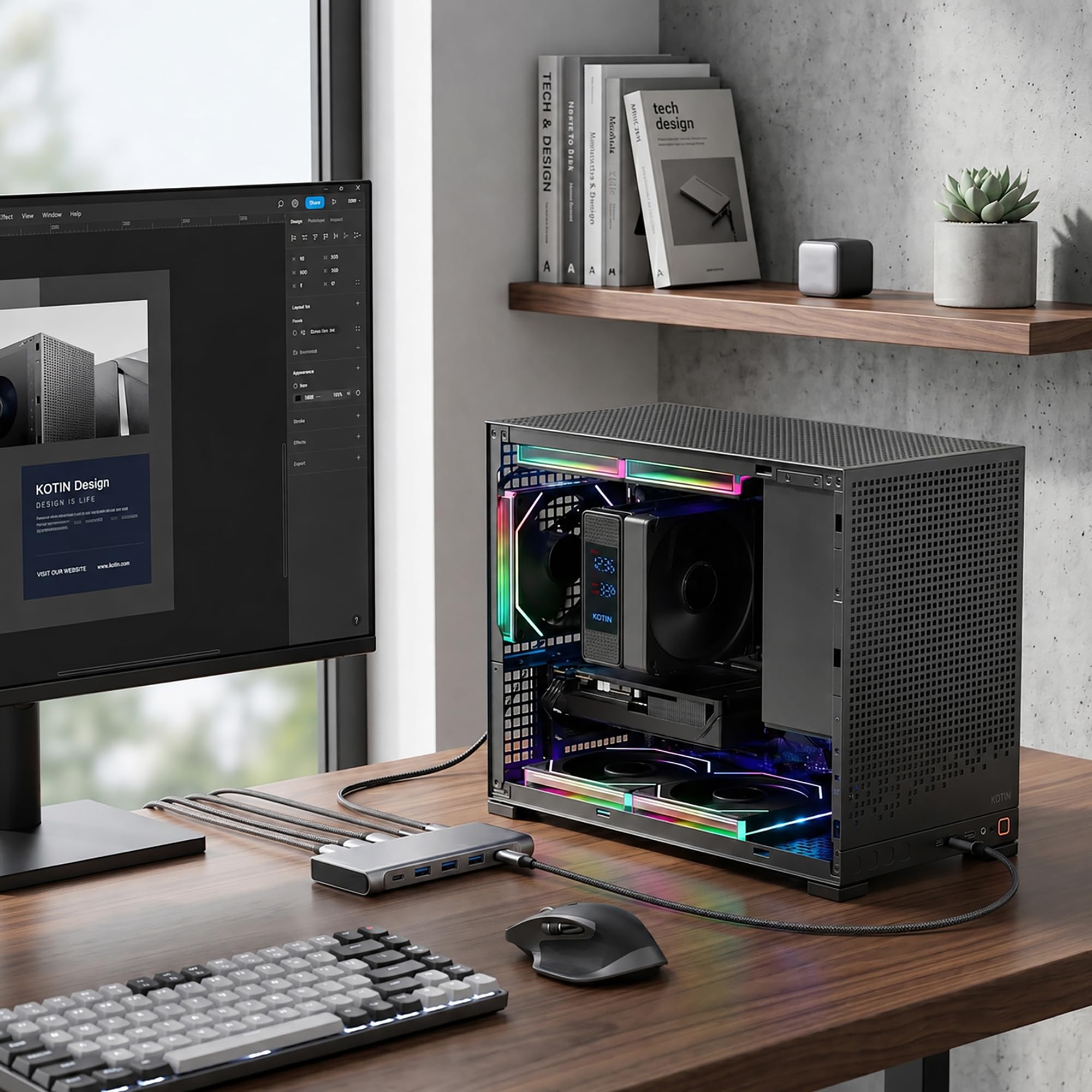 KOTIN Gaming PC Desktop, Ryzen 7 8700F, RTX 5060 Ti 8GB, 16GB DDR5, 1TB SSD | Prebuilt Gaming Tower with DLSS 4, WiFi 7, Windows 11, DDR5 6000MHz, PCIe 4.0 NVMe SSD for 1080p/1440p High-FPS Gaming image 4