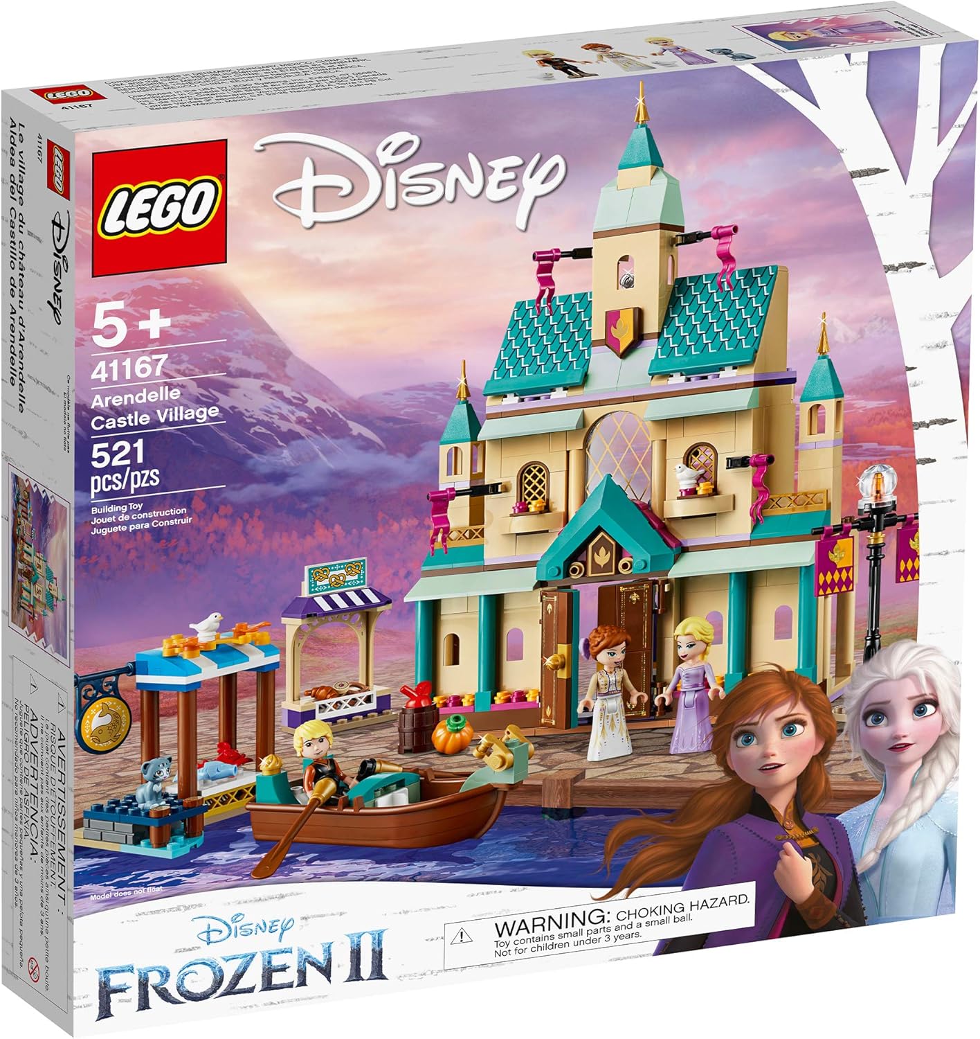 LEGO Disney Frozen II Arendelle Castle Village 41167 Toy Castle Building Set with Popular Frozen Characters for Imaginative Play (521 Pieces)
