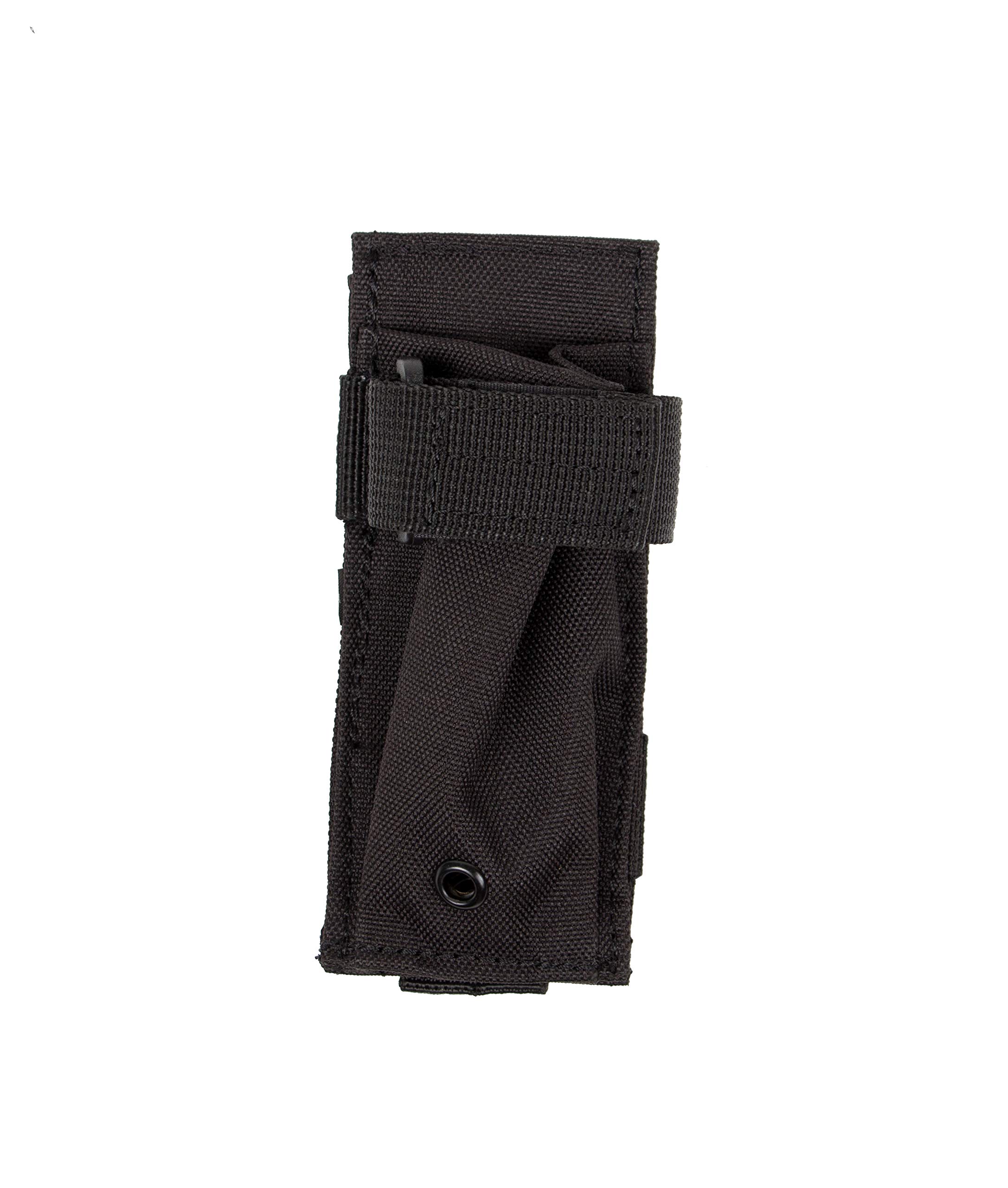 LA Police GearTactical Nylon Flashlight Pouch, Flashlight Belt Pouch - Black