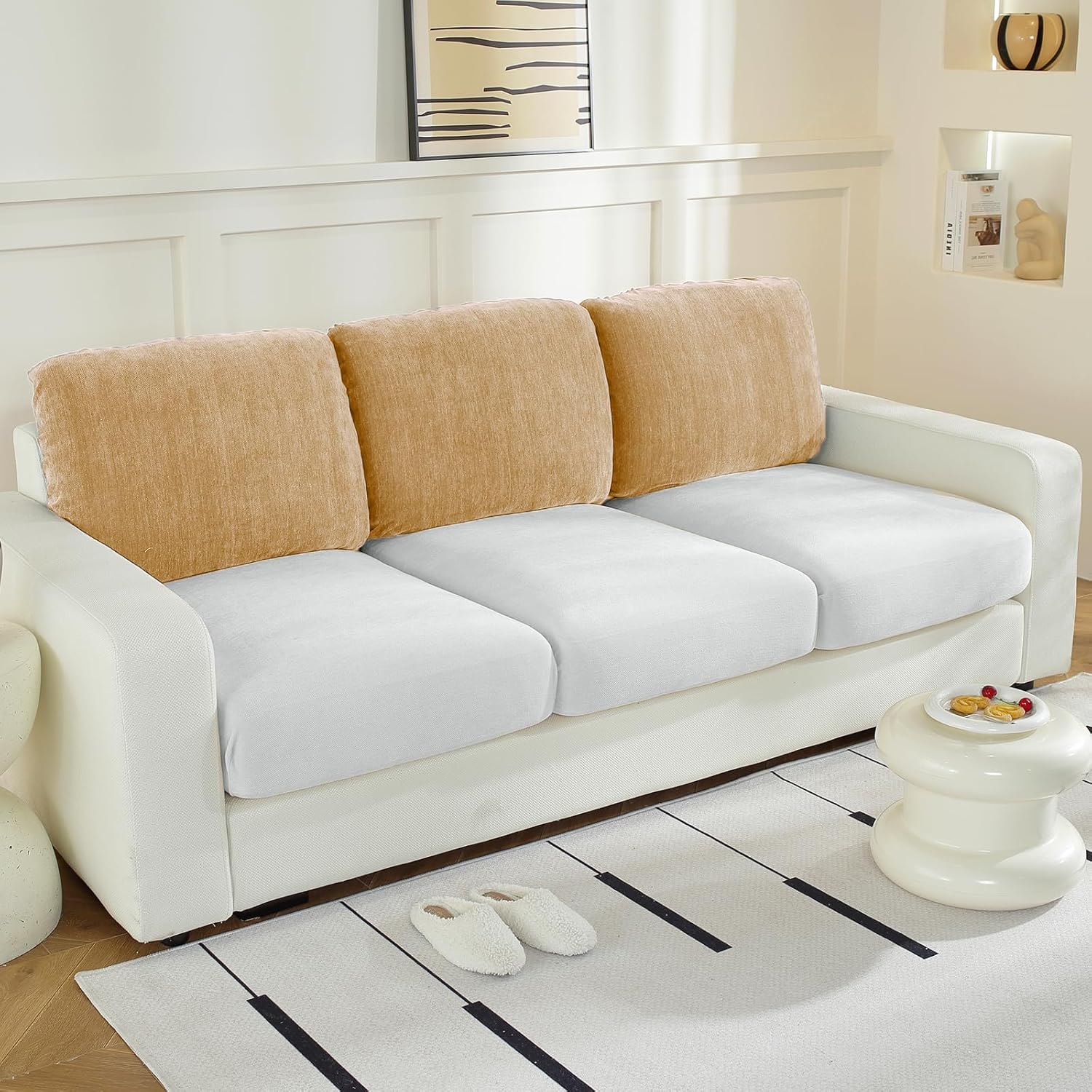 WEYOND Large Backrest Cushion Covers Super Stretch Backrest Covers for