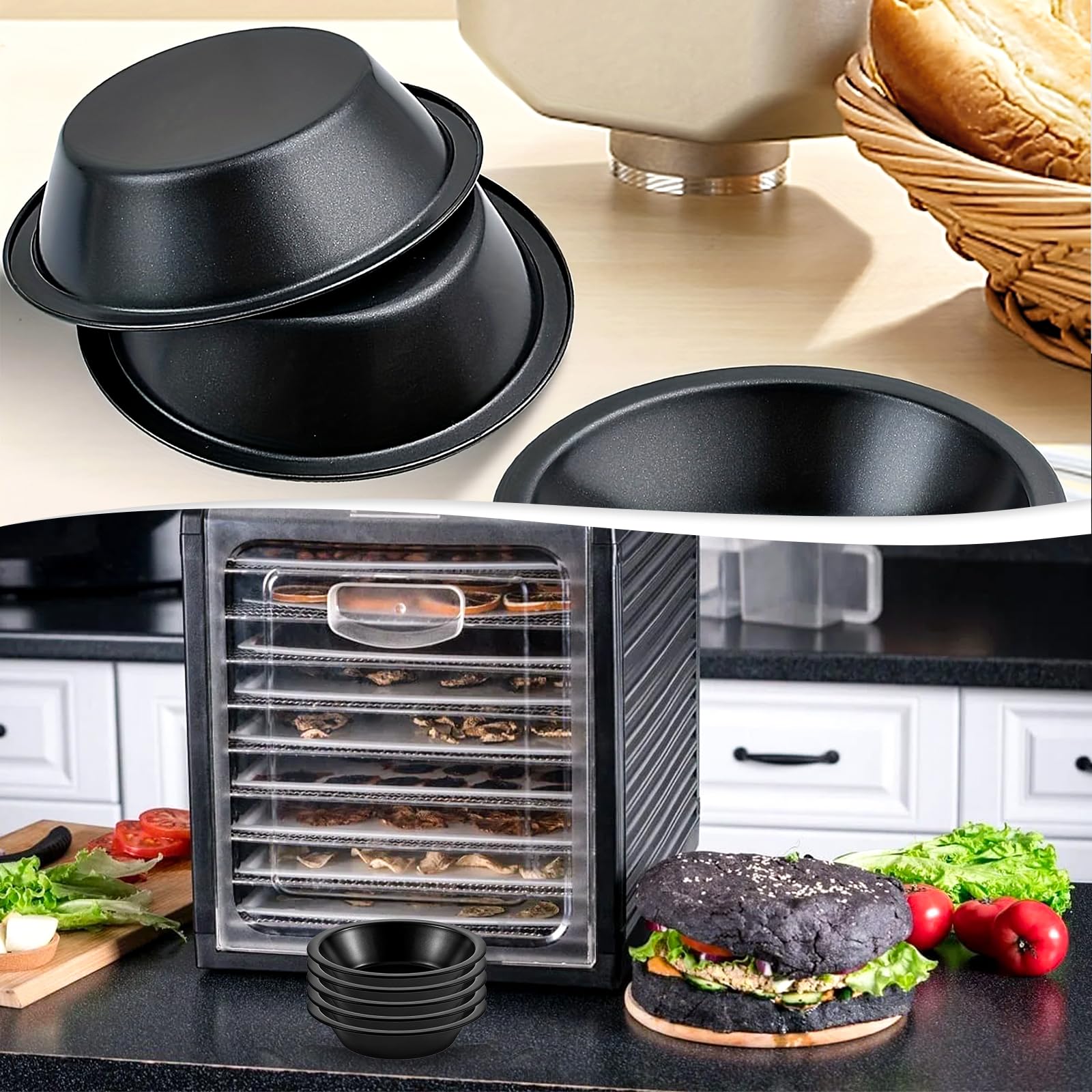 Xthrotsenk 5 inch Mini Pie Pans 12 Packs Reusable Round Pie Tins Small Cake Pans Nonstick Carbon Steel Pie Tins Tart Pan Small Cake Baking Set for Baking Pot Pies Cakes Quiches Tarts Desserts