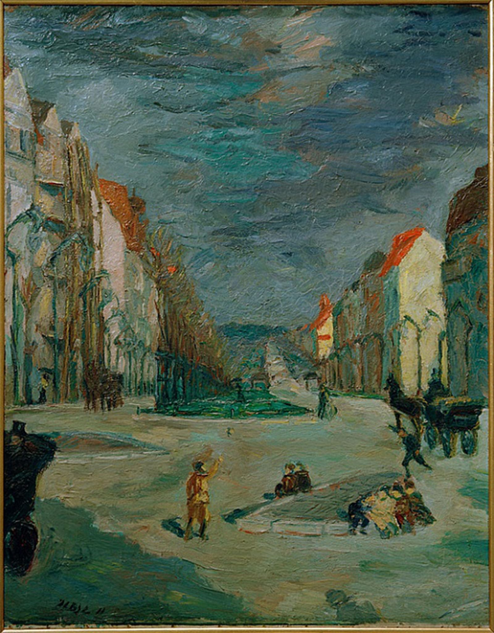 Artxlxxbn No Frame Famous Painting Canvas Artwork Graffiti Print Kaiserdamm In Berlin By Max Beckmann Portrait Canvas Image For Home Decor 60X90cm