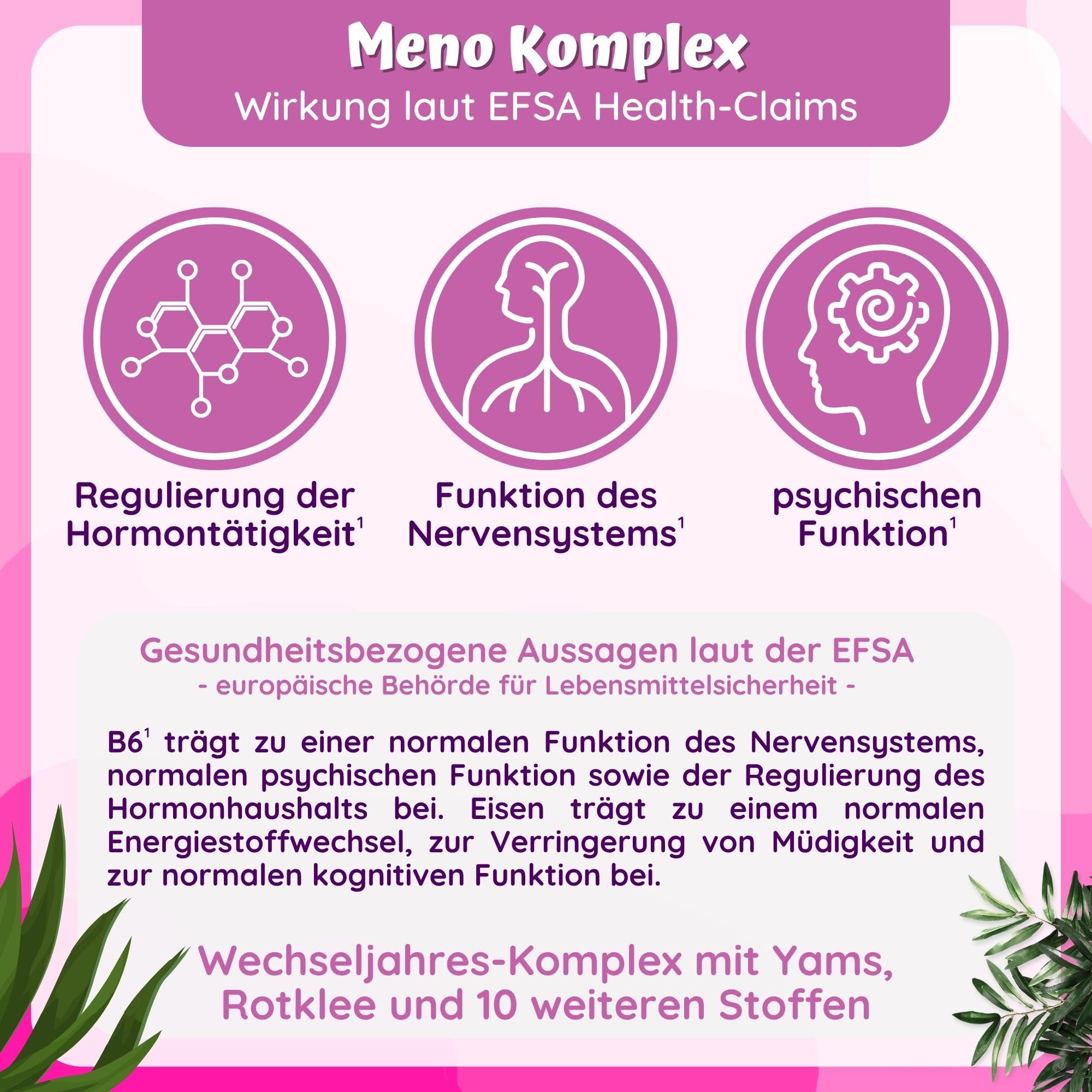 12fach Meno Komplex Wechseljahre Tabletten pflanzlich - Meno Balance Kur | 240 Yamswurzel Kapseln hochdosiert & Rotklee Kapseln + Ashwagandha Mönchspfeffer hochdosiert & B6 für Hormon Balance Frauen