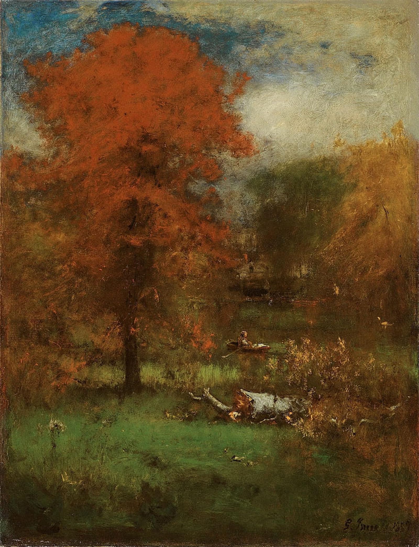 SERENDIPITP Aesthetic Poster Photo Wall Print Retro Picture the Mill Pond by George Inness Modern Wall Artwork for Home Decor 60x90cm