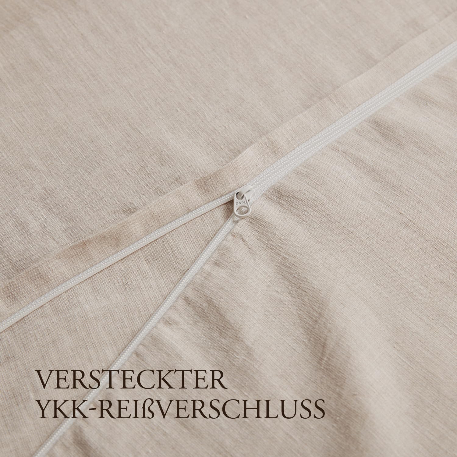 DAPU 100% Leinen Bettwäsche Set, Naturfaser Luftige Kühlende Sommerbettwäsche, Gewaschene Weiche Bettwäsche für Hotsleepers, 135×200cm + 1St. 80×80 mit Reißverschluss, Natur