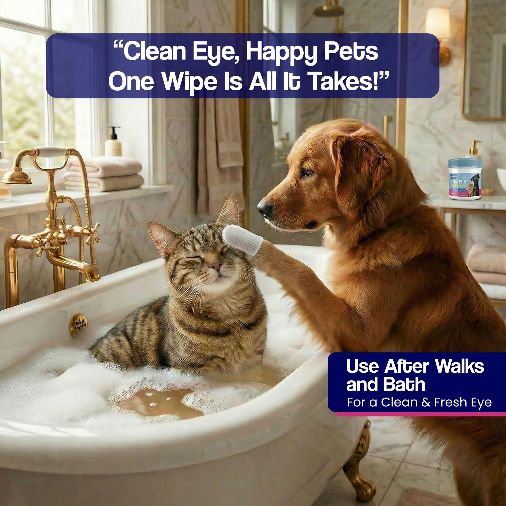 Pet Eye Cleansing Finger Wipes - Zero Irritation Formula Dog Eye Wipes, Eye Wipes for Dogs, Dog Eye Wipes Tear Stain Remover, Cat Eye Wipes, Dog Eye Wipes for Discharge & Crust — Amazon image 7