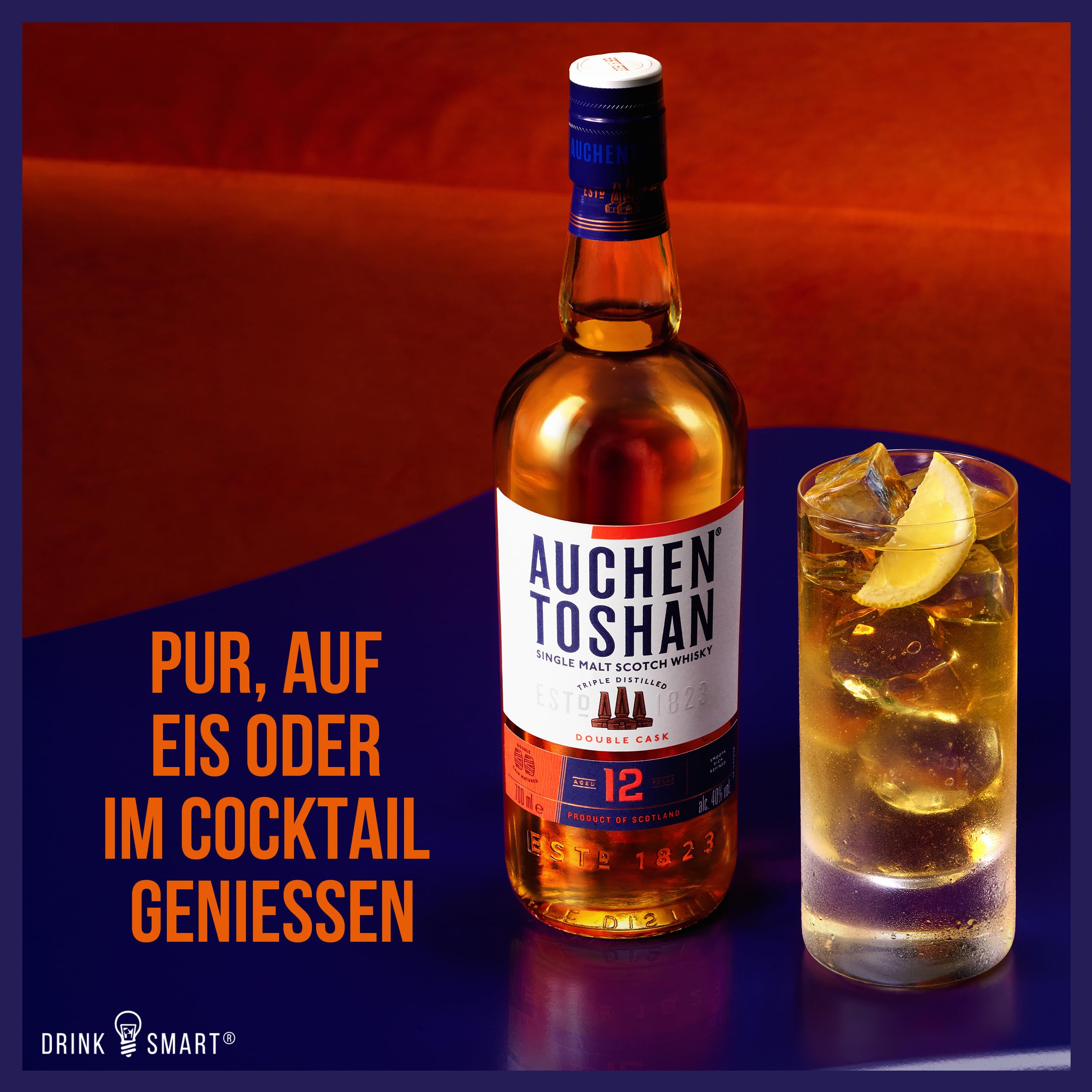 AUCHENTOSHAN 12 Years Double Cask, Single Malt Scotch Whisky, with