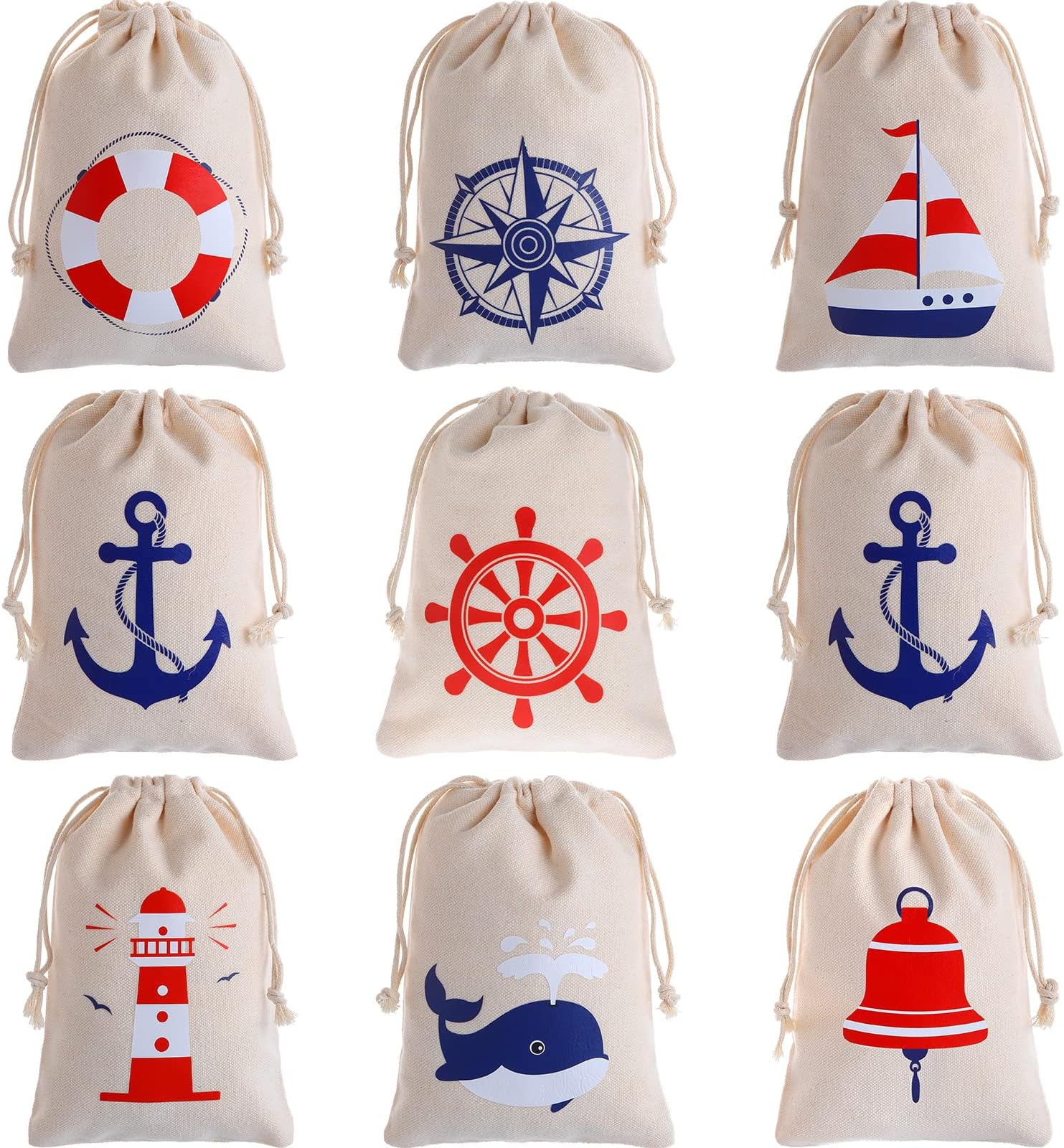 Amazon.com: Sepamoon 16 Pack Nautical Gift Bags Nautical Party Paper Bags and Tissue Paper with ...