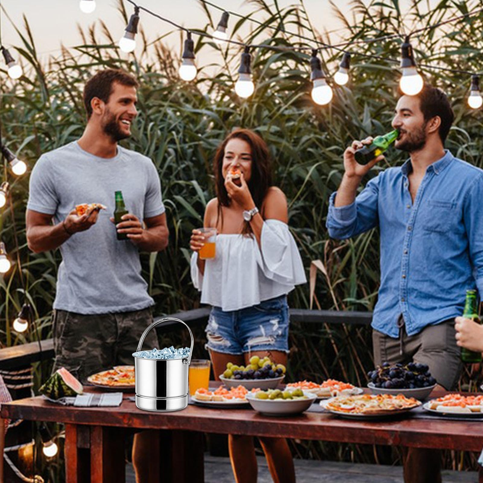 Amazon｜5.71x4.92x5.12インチ アイスペール クーラー アイスバケツ