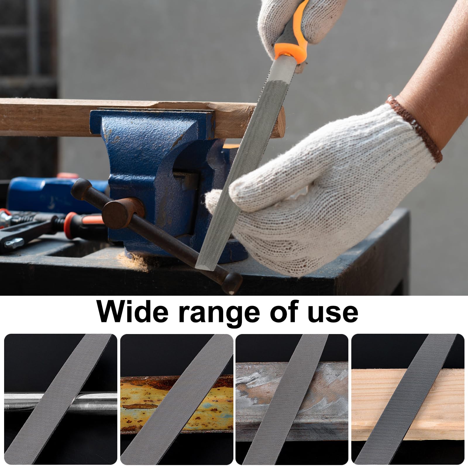 Metal File, Professional Files Tool, High Carbon Steel Woodworking File, Half-Round, for Crafts Metal & Wood Work, 320MM - Image 4