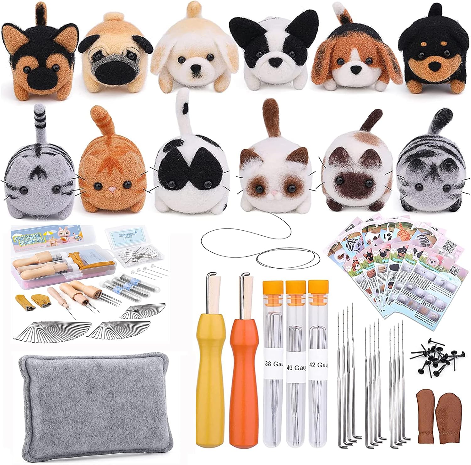 Needle Felting Kit.12 Pieces Doll Making Wool Needle