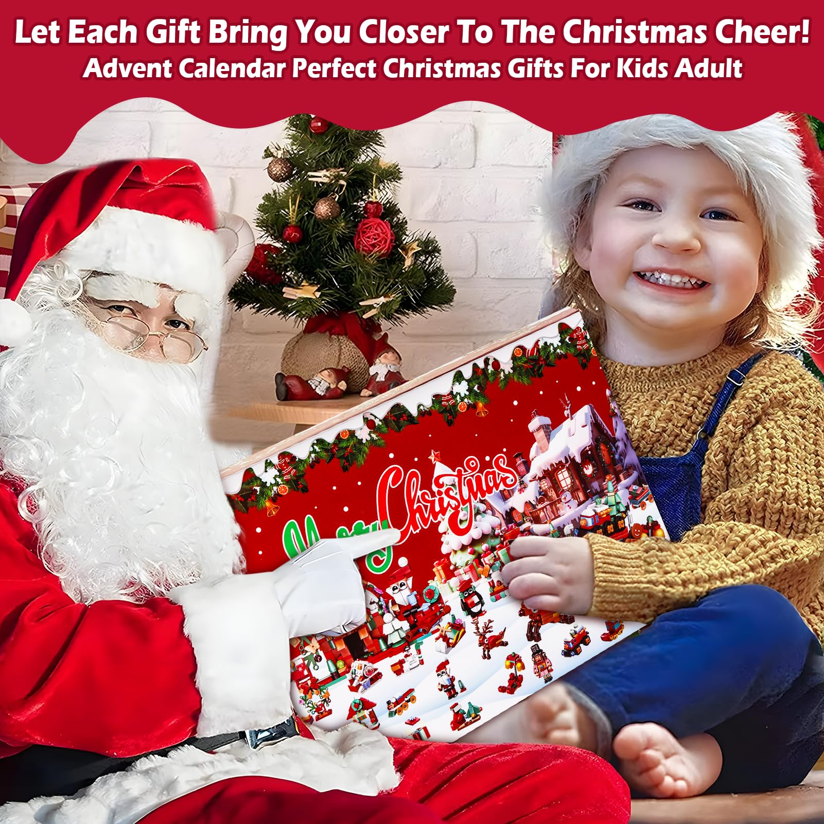 Calendario dell'Avvento 2025, Calendario dell'Avvento a Blocchi da Costruzione Bambini Adulti 24 Giorni Casa di Natale 12 in 1 Blocchi Calendario Conto alla Rovescia Ragazzi Ragazze Regalo