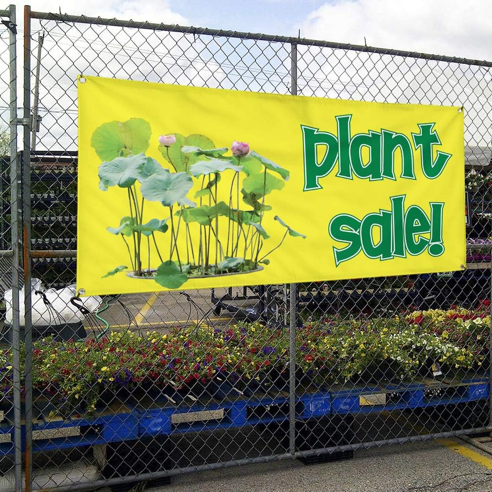 Vinyl Banner Multiple Sizes Plant Sale ! Outdoor Advertising Printing Business Outdoor Weatherproof Industrial Yard Signs 4 Grommets 16x40Inches
