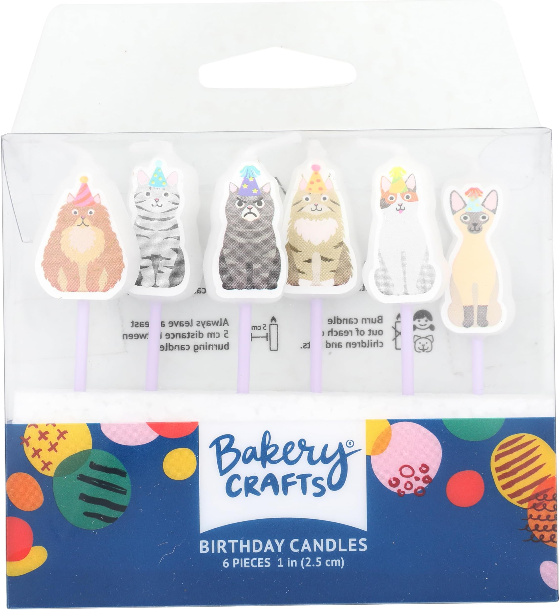 Birthday Party Cats Kittens Shaped Cake Candles - 6 pc