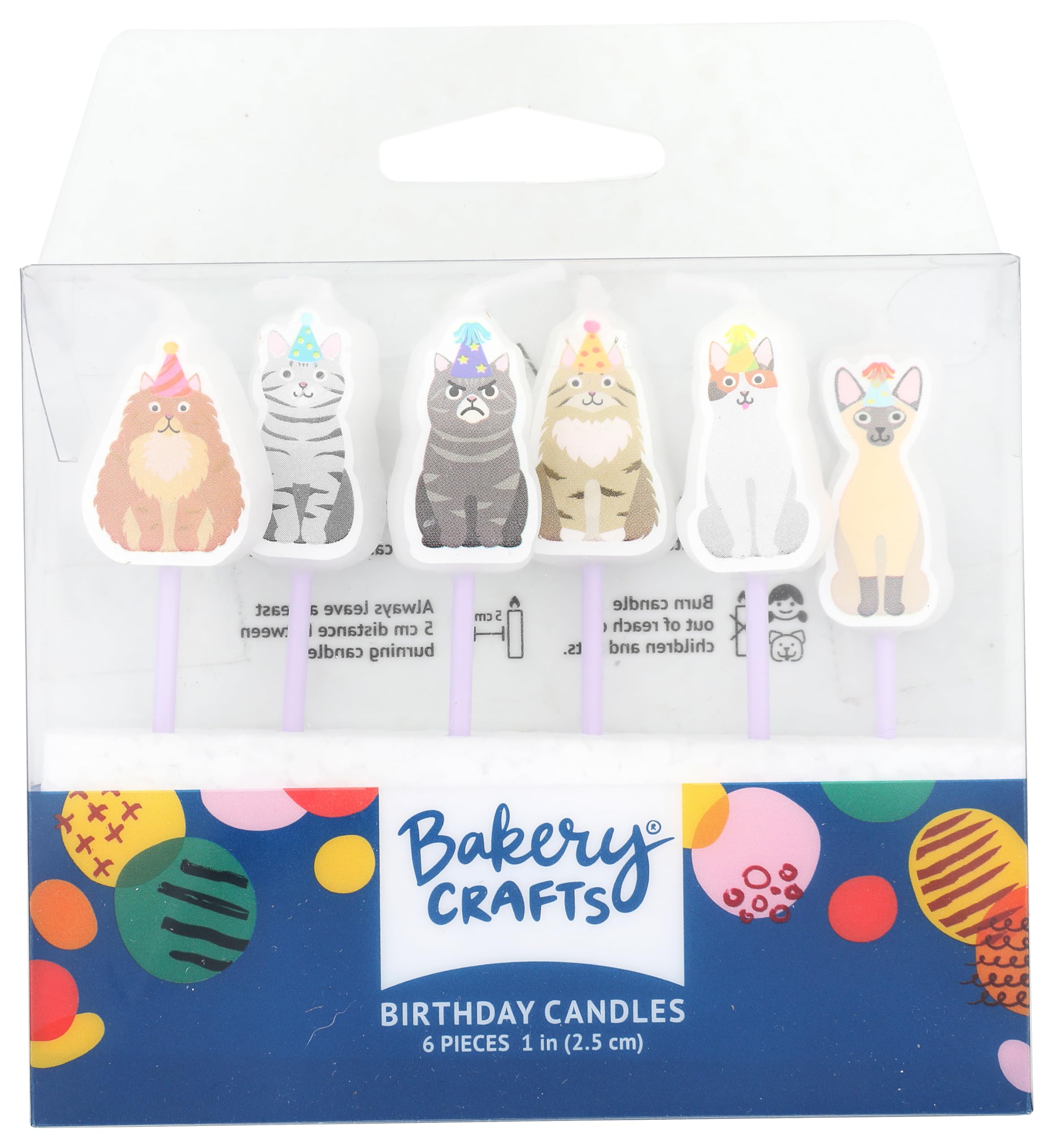 Bakery Crafts Birthday Party Cats Kittens Shaped Cake Candles - 6 pc