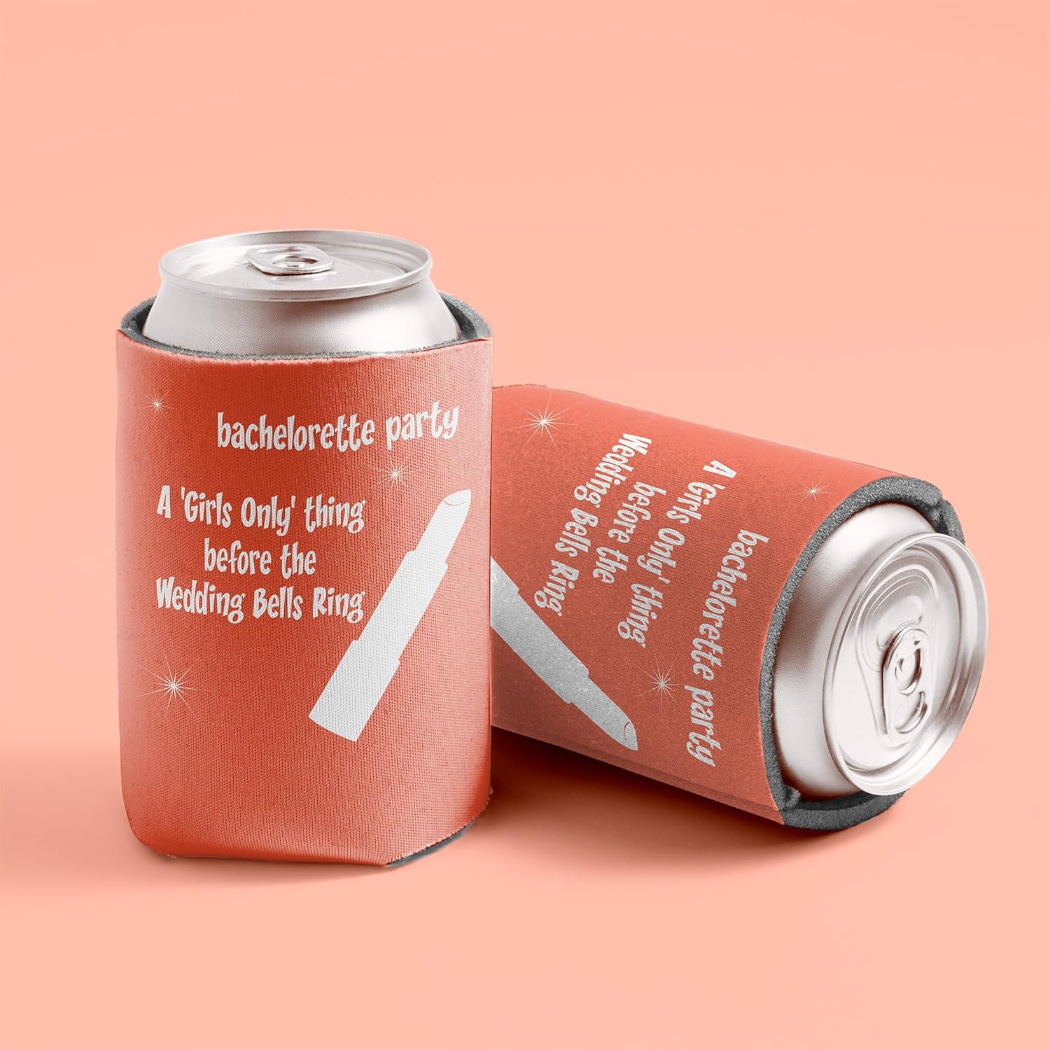 VictoryStore Bachelorette Can Coolers – Funny Pink Drink Sleeves for 12–16 oz Cans & Bottles – Set of 6 Bridal Party Favors – Bachelorette Party Supplies
