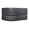 Logitech ERGO K860 Wireless Ergonomic Qwerty Keyboard - Split Keyboard, Wrist Rest, Natural Typing, Stain-Resistant Fabric, Bluetooth and USB Connectivity, Compatible with Windows/Mac,Black