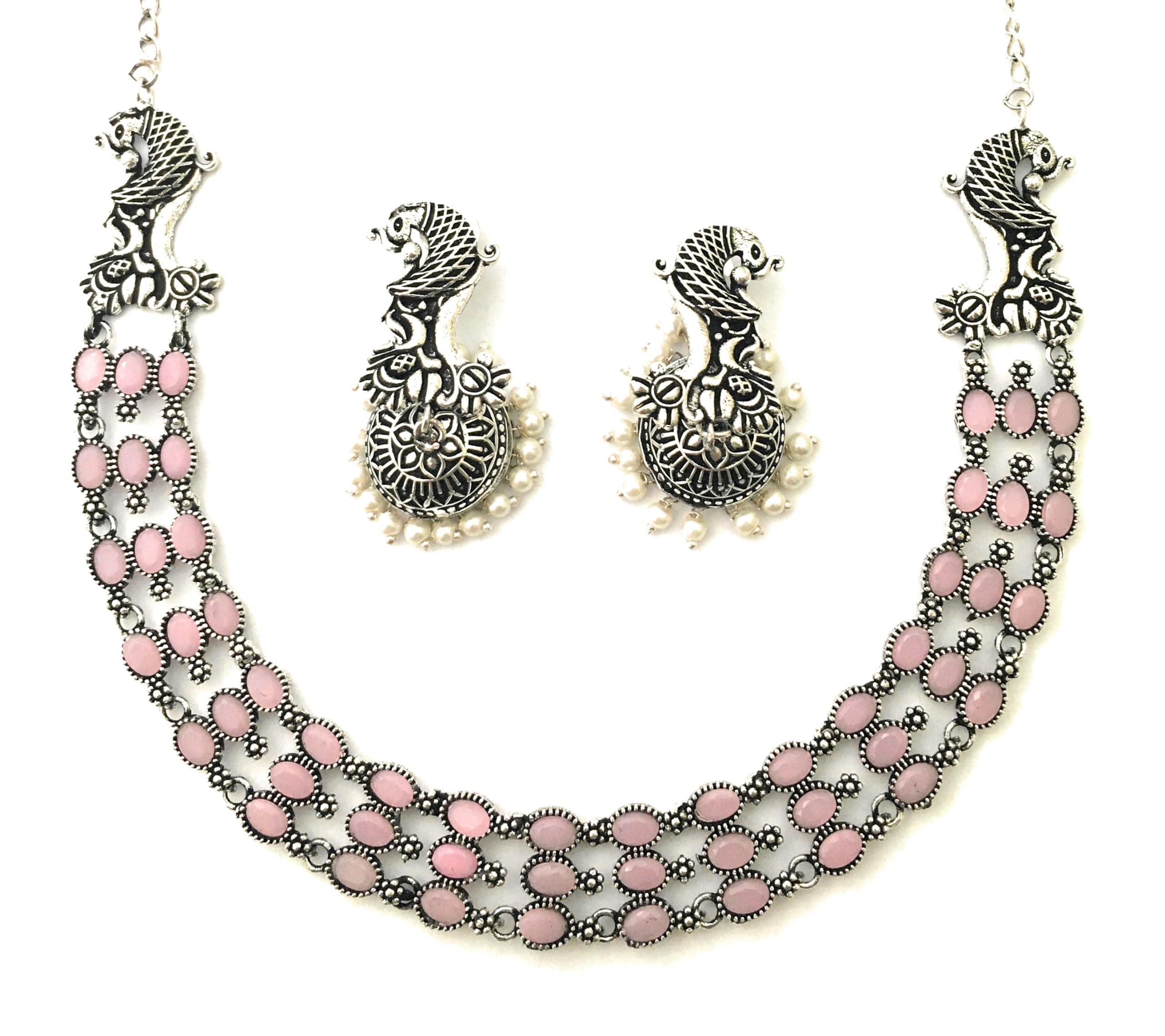 See full amazon price history chart for Sasitrends German Silver 3 Line Stone Studded Peacock Oxidized Jewellery Necklace with Jhumki/Jhumka Set for Women & Girls Sasitrends German Silver 3 Line Stone Studded Peacock Oxidized Jewellery Necklace with Jhumki/Jhumka Set for Women & Girls (B0BWMRVNMK) Amazon Price History, Amazon Price Tracker