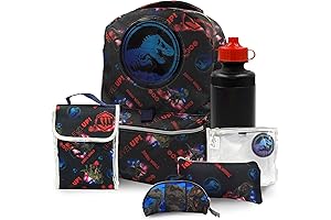 Officially Licensed Jurassic World Backpack for Boys - 6 pcs Set