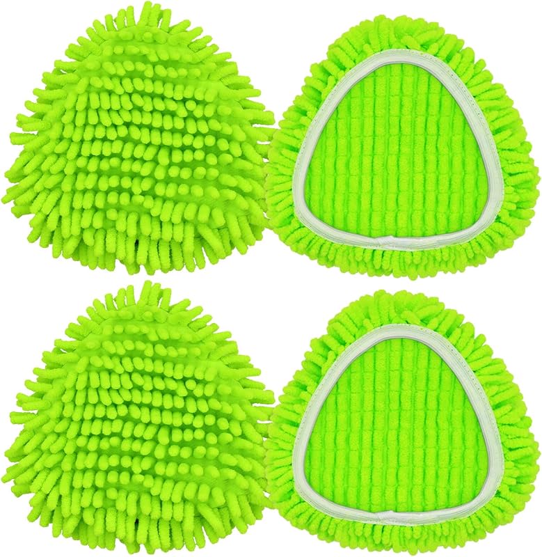 Paquete de 4 cabezales de repuesto para fregona compatibles con Ocedar EasyWring Spin Mop 1 sistema de tanque, almohadilla de chenilla para fregona EasyWring, paño reutilizable para limpieza de suelos del hogar y lavable a máquina.