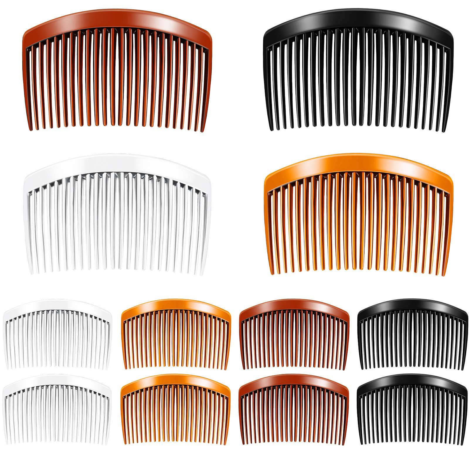 12 Pieces French Side Hair Twist Comb Plastic Decorative Hair Comb Clips with Teeth Styling Hair Side Combs Hair Combs for Women Accessories Fine Hair(23 Teeth) - Image 2