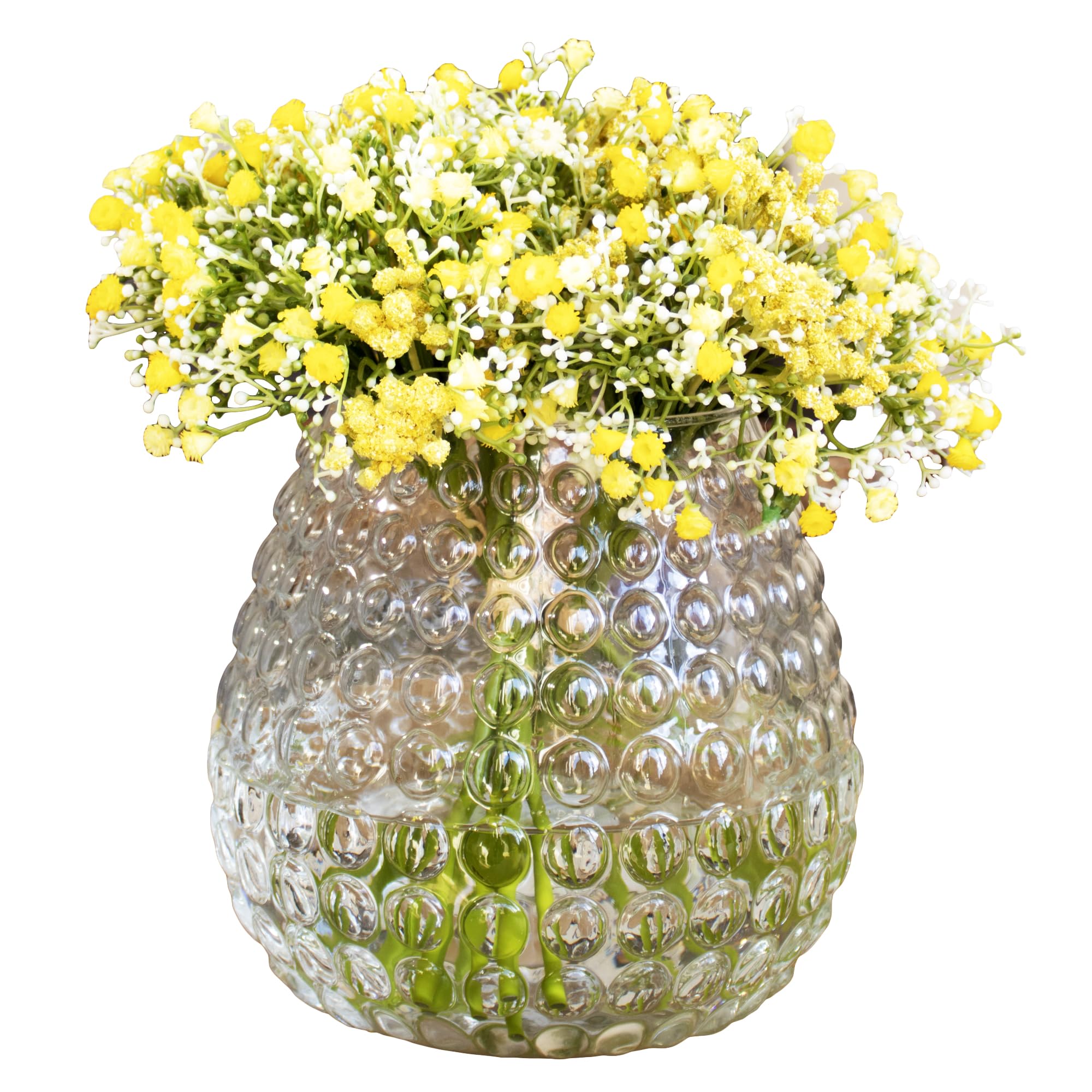 Bobble Fish Bowl Vase 20x19x20cm Clear Recycled Glass Home Flower Display Table Centrepiece (1)