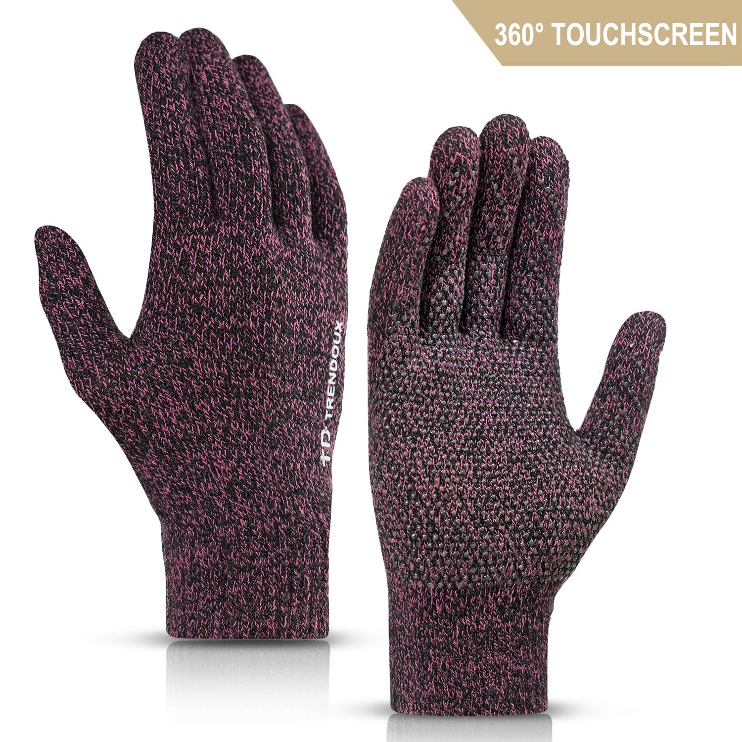 Winter Gloves for Men Women - Upgraded Whole Palm Touch Screen Anti-Slip - Elastic Cuff - Thermal Soft Lining