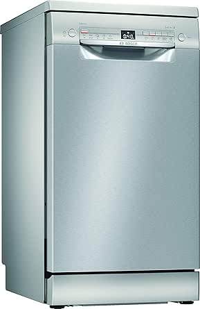 Bosch SPS2XMI01E Serie 2 Freistehender Geschirrspüler / F / 45 cm / Edelstahl / 84 kWh/100 Zyklen / 10 MGD / SilencePlus / Extra Trocknen / VarioSchublade / Home Connect