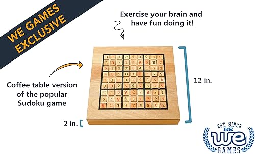 Miniatura 2 de WE Games Tablero de madera grabado personalizado Sudoku - Cajones de almacenamiento para azulejos numerados de madera