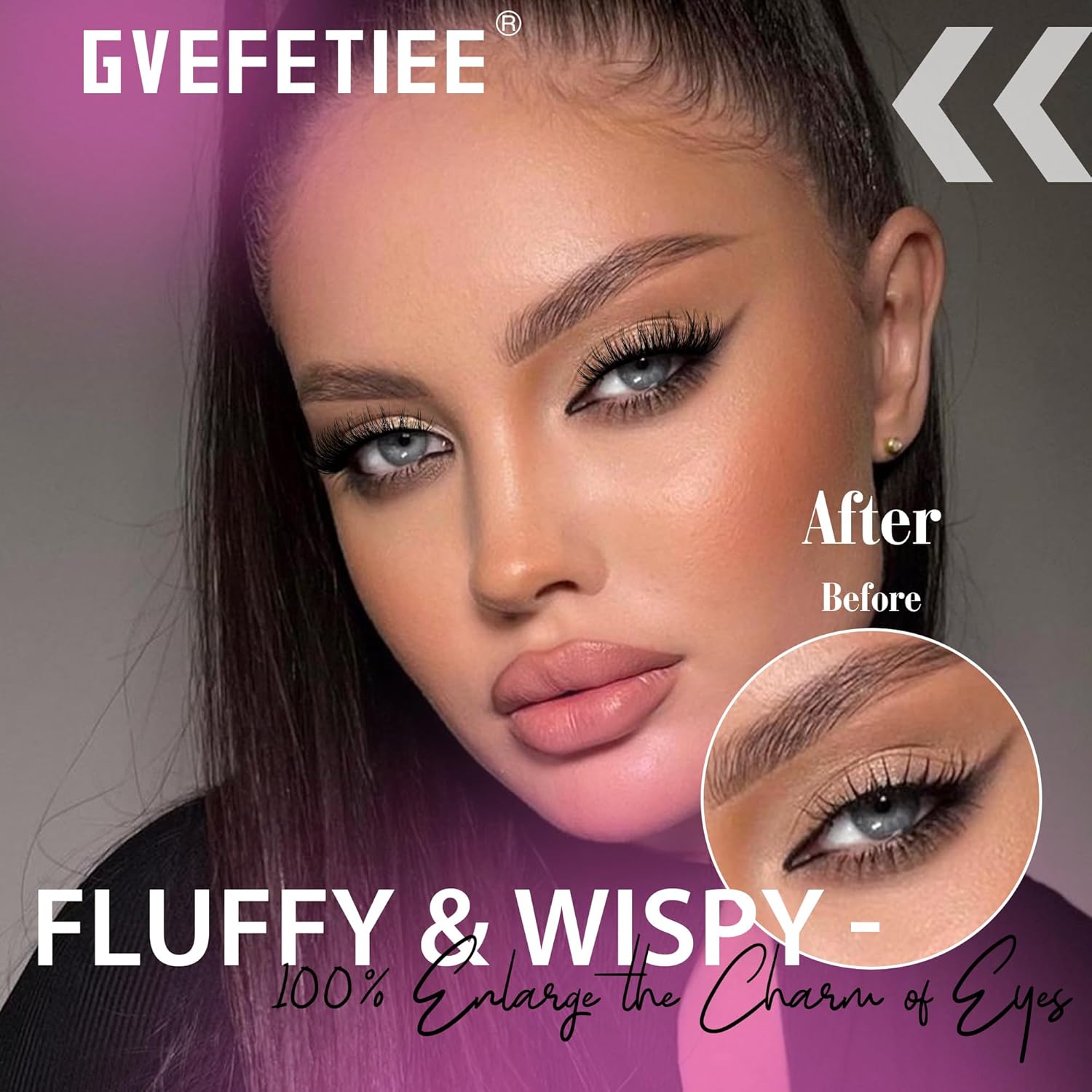 False Eyelashes Natural Look Clear Band Lashes Wispy Lashes Cat Eye Lashes 3D Fluffy Lashes Natural Fake Eye Lashes Pack by GVEFETIEE 8 Pairs 5 810HsPy7LWL. AC SL1500