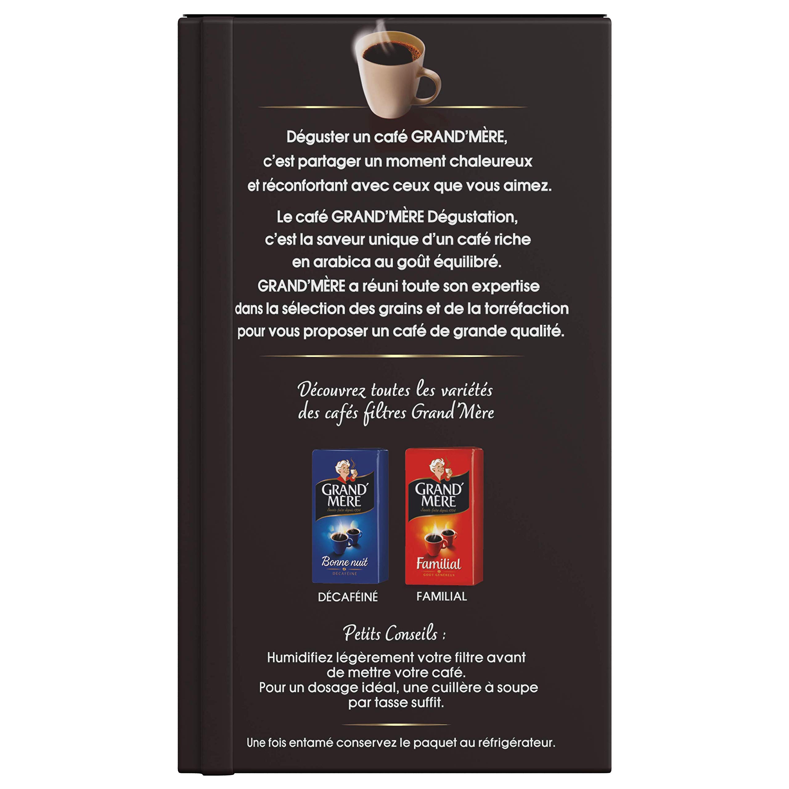 Grand Mère Café 1,5Kg Dégustation Moulu (lot de 6x250G)