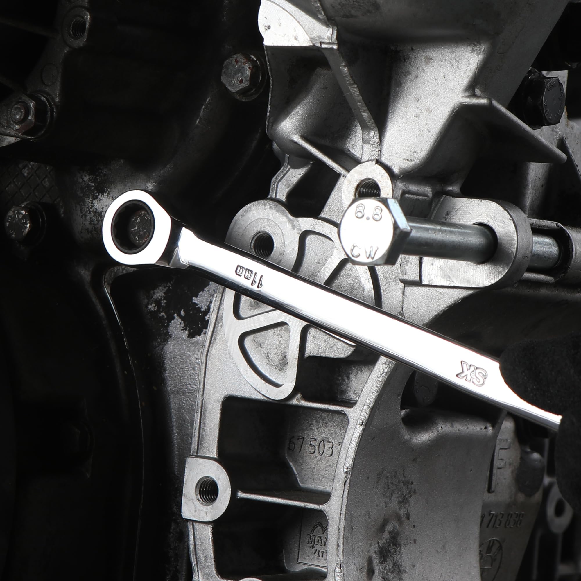 SK Ratcheting Wrench Set - Long Handle, Metric 8-19mm -7 SK Ratcheting Wrench Set - Long Handle, Metric 8-19mm -7