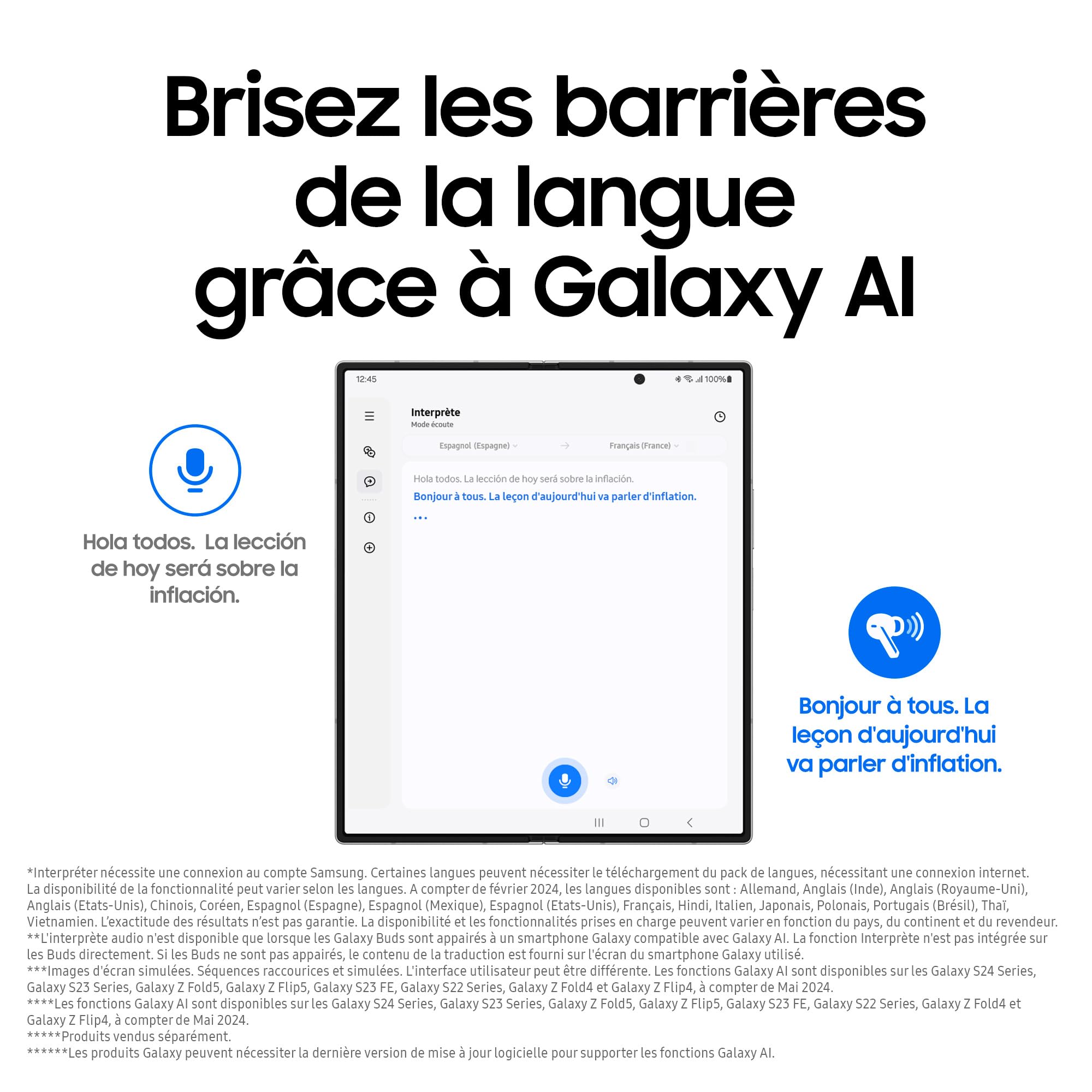 Samsung Galaxy Buds3 Pro, Écouteurs sans Fil, Réduction Active de Bruit, Bluetooth, Blanc, Audio 360, Galaxy AI, Chargeur Secteur Inclus, (Version FR) [Exclusivité Amazon]