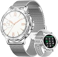 Vista 1 de Reloj inteligente para mujer, reloj de llamadas Bluetooth para teléfonos iOS Android, pantalla táctil redonda, impermeable, rastreador de actividad