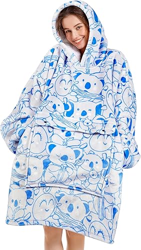 Miniatura 40 de Narecte Manta con Capucha Extra Grande y Acogedora, Manta con Capucha Usable para Adultos, Manta con Capucha Suave y con Capucha, Regalos