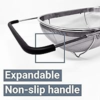Vista 6 de Makerstep Over the Sink Colander Strainer Basket Stainless Steel, For Kitchen Sink with Rubber Grip, Fine Mesh, Large Kitchen Gadgets Tools
