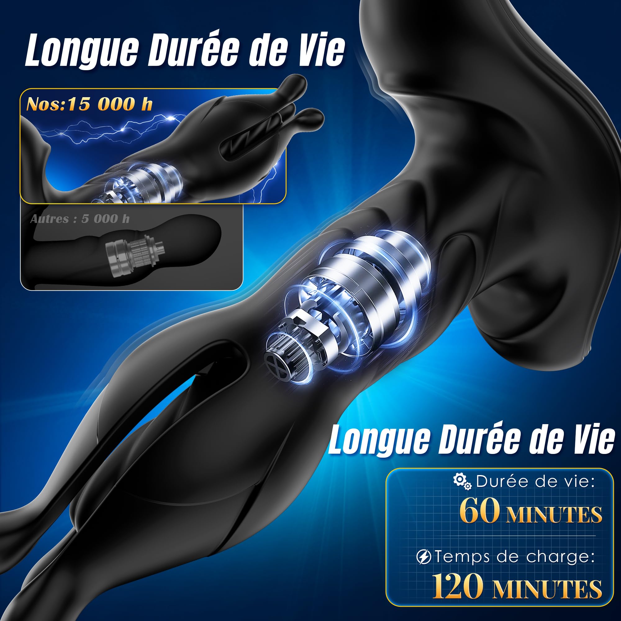 Contitop Plug Anal Gode Homme Pour Anus, Plug Anale,Prostate Homme Sex Toýs avec 9 Expansion 9 Poussée et 9 Vibration, Plugs Anals Plug Femme Débutante, Prostate Stimulant Vibrant Sextoy Sex Toys