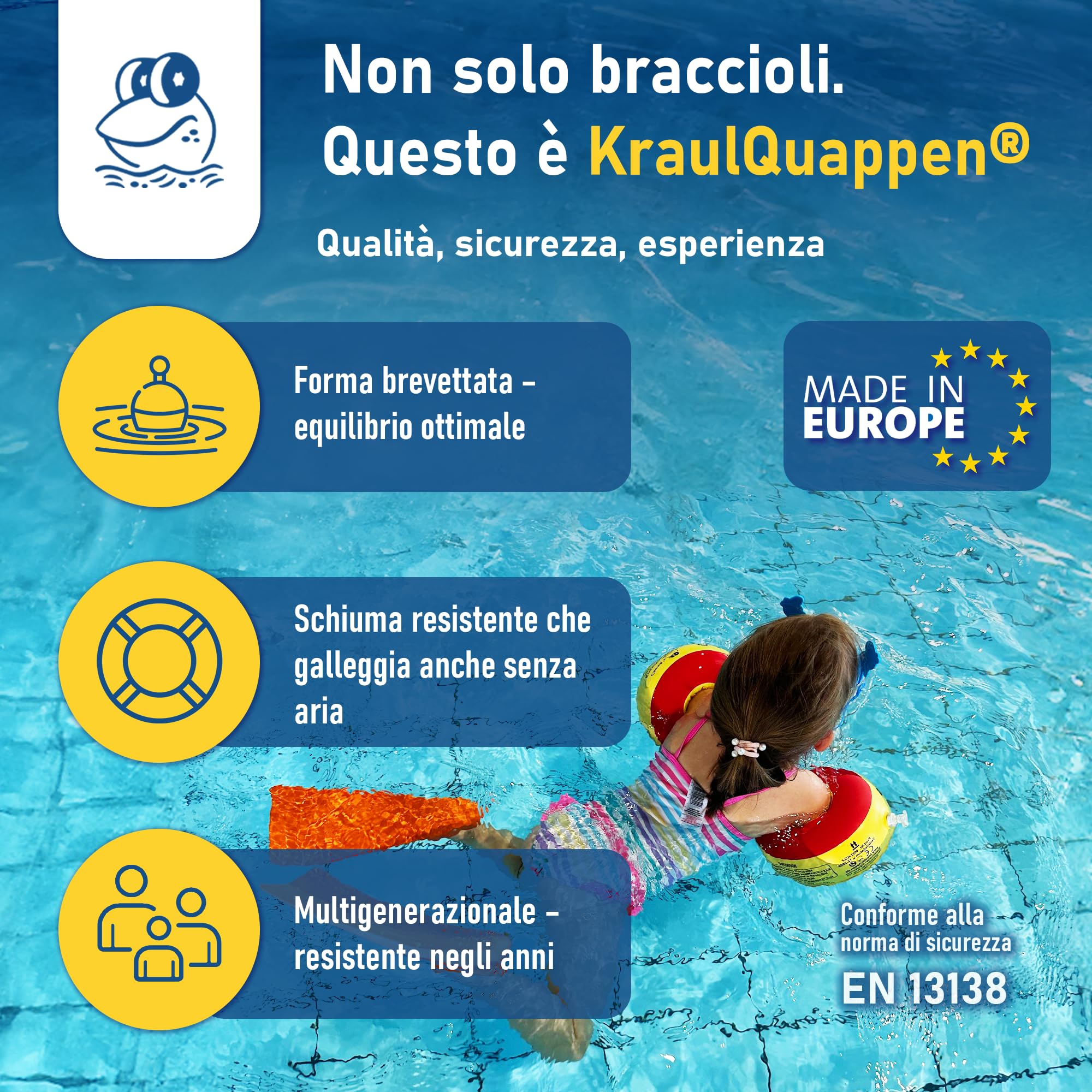 Braccioli da nuoto per bambini avanzati Cherek’s KraulQuappen fino a 30 kg Giallo-Rosso