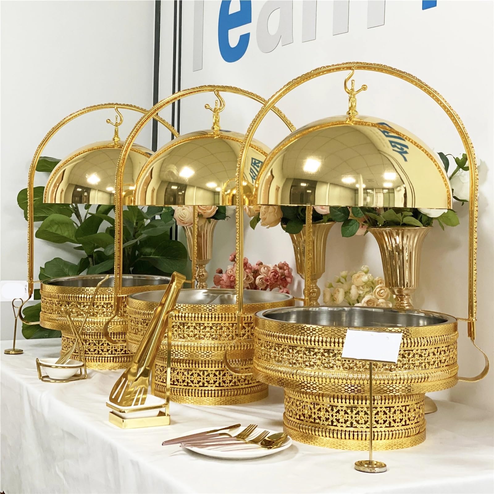 8L Chafing Plat Set Single Pot, plateau buffet chaud en acier inoxydable pour la restauration Party.Easy Clean Lid Garde Les Repas Chauds.Plats de service polyvalents pour les événements et l'utilisat