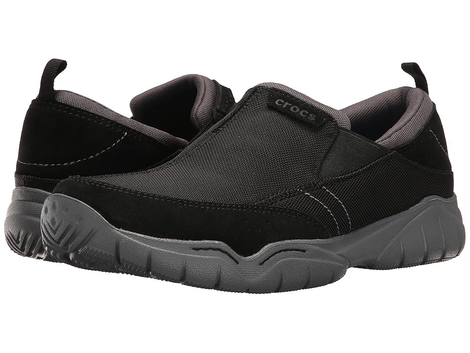 

Crocs Swiftwater Edge Moc (Black/Charcoal) Men's Moccasin Shoes